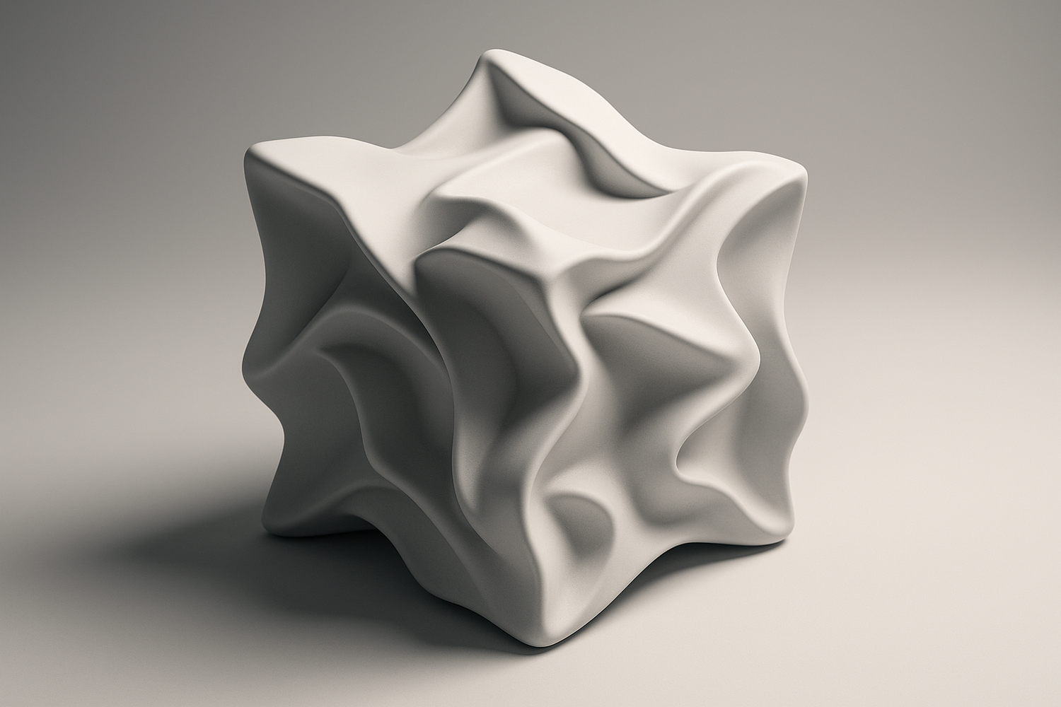 a cube with distorted geometry