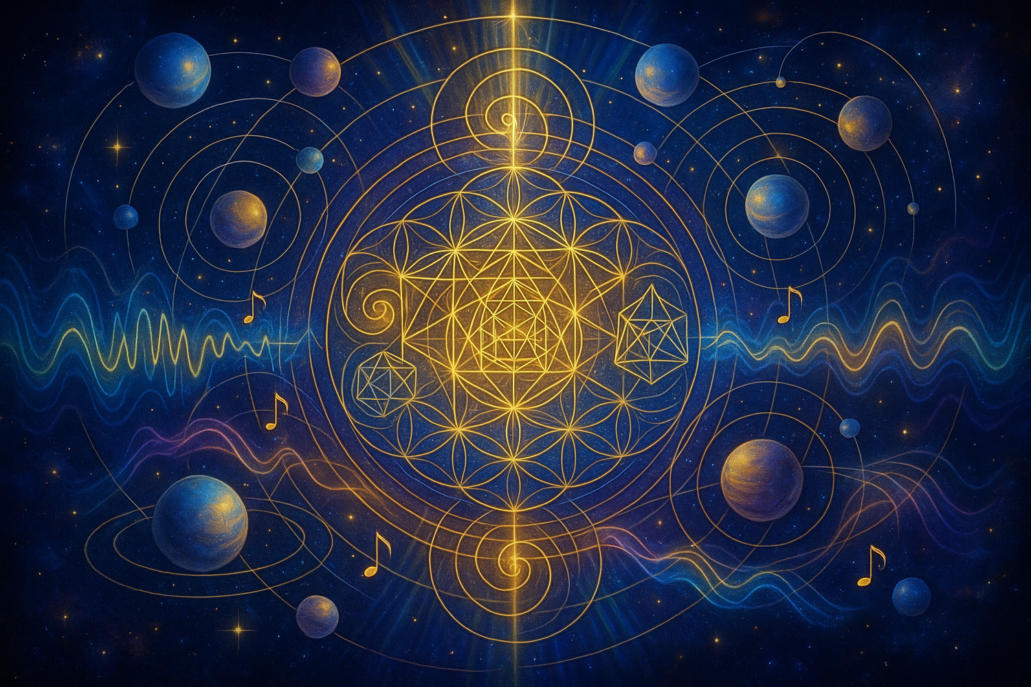 sacred geometry emitting frequency, music of the spheres