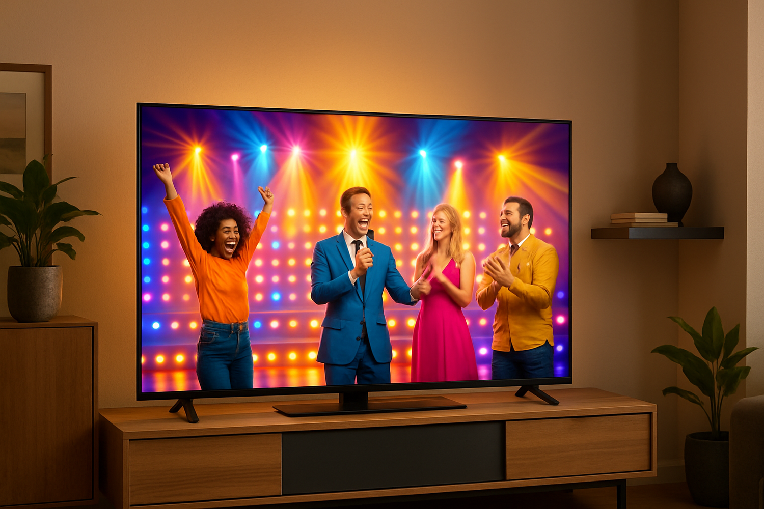 TV showing a program