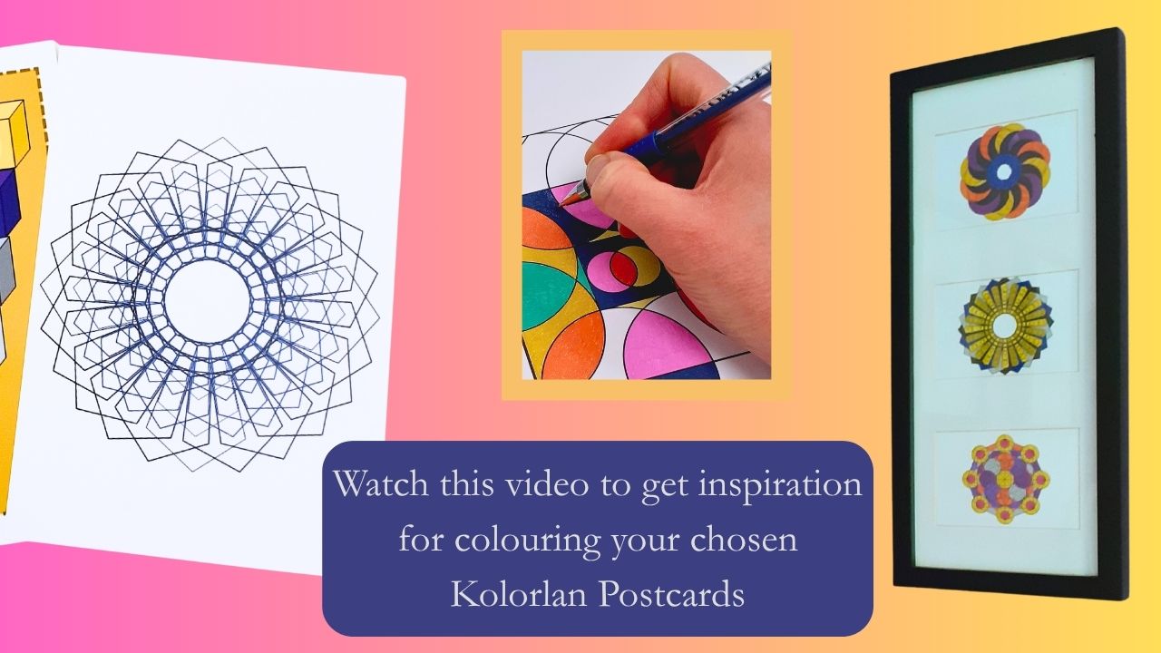 Load video: Click here to watch this video and get some inspiration for colouring your Kolorlan postcards
