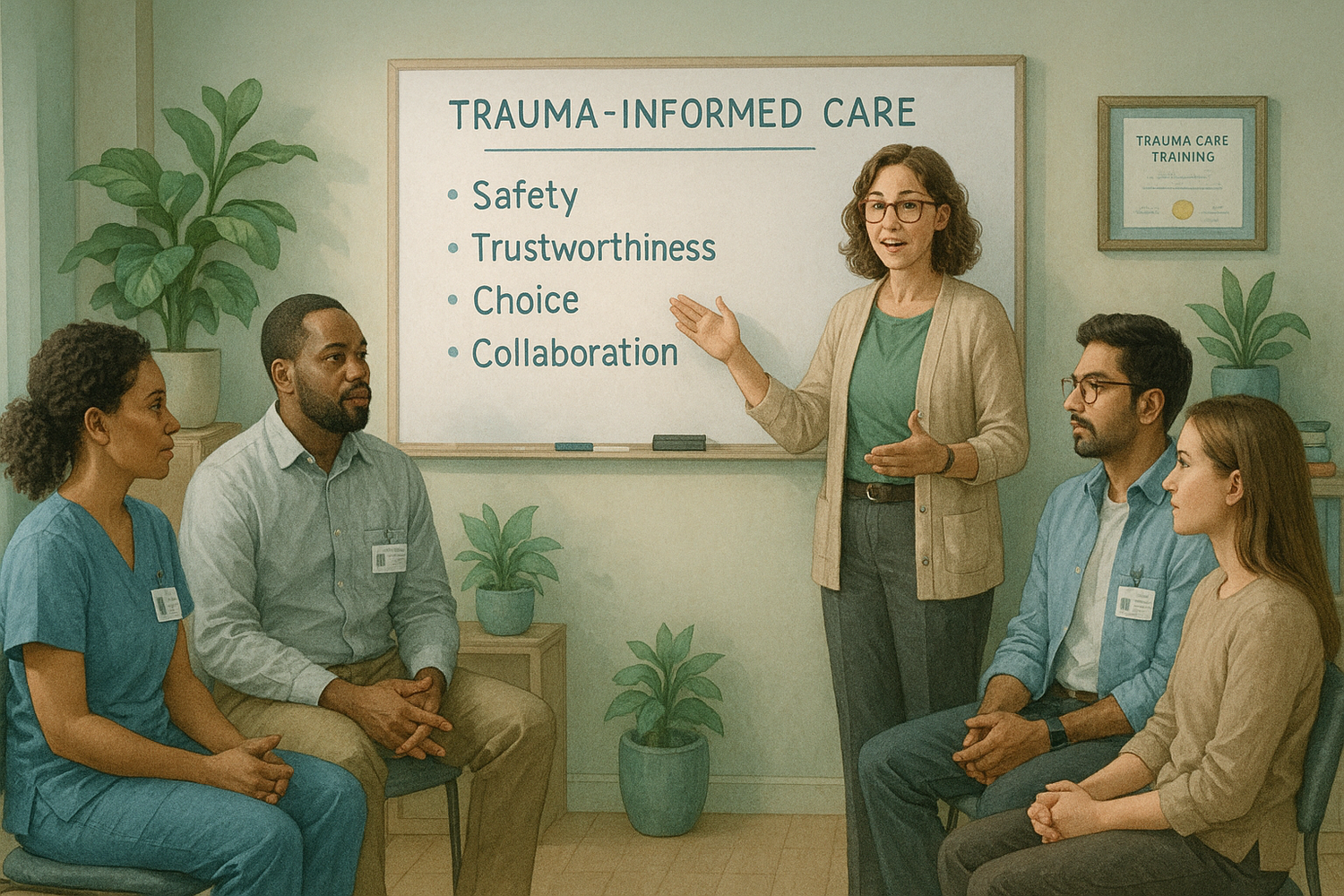 image to convey additional training in trauma informed care